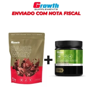 Kit Creatina 100g + Basic Whey 1Kg - Growth Supplements