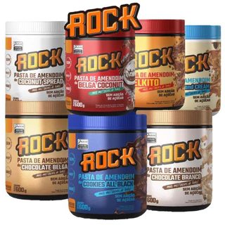 Pasta de Amendoim C/ Whey Rock Peanut e Colageno Pote 600g - Sabores 0 Adição Açúcar Rock Food