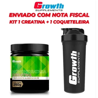 Creatina Monohidratada 250g + 1 Coqueteleira - Growth Supplements