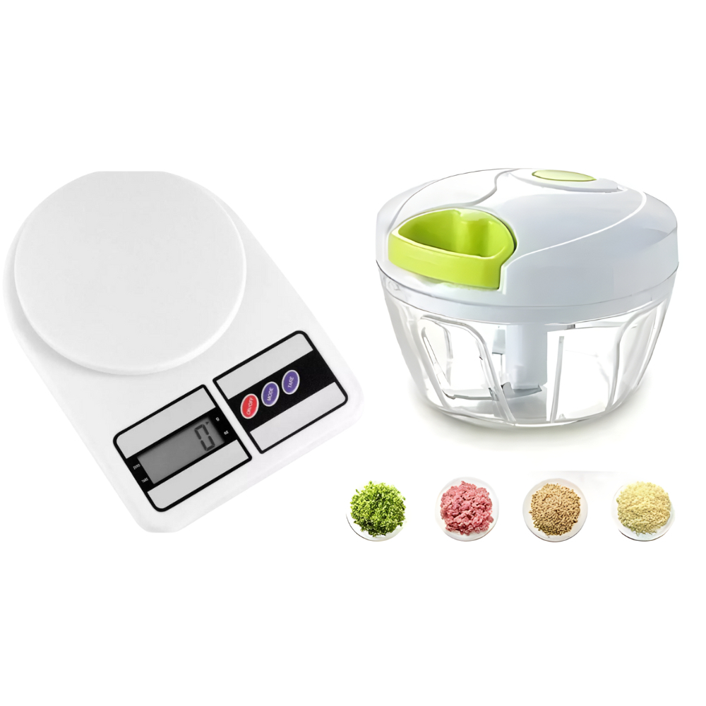 Kit Processador Triturador de Alho Alimentos Manual 3 Lâmina