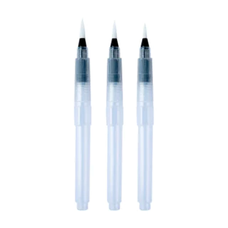 Kit 3un - Pincéis de Água Aquarela com Reservatório (Aqua Brushes) 120mm