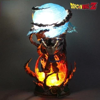 Action Figure Estatua Iluminada Genki Dama Goku Dragon Ball Z Pvc 25cm Anime Colecionável