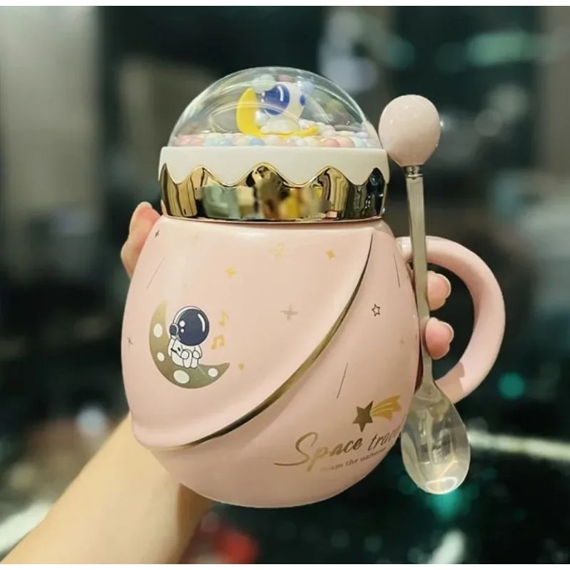 Caneca xícara astronauta com colher
