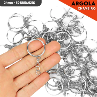 Argola Para Chaveiro Com Corrente 24mm - Com 100 Unidades - UMK em Oferta na Shopee