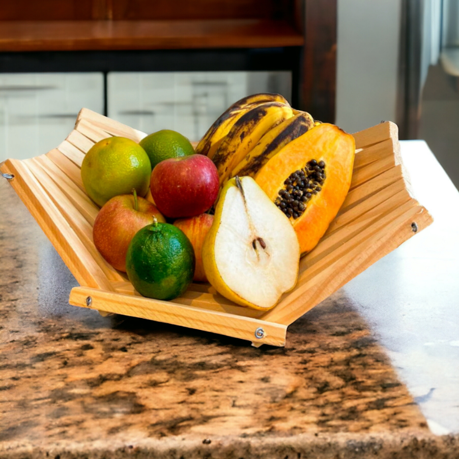 Fruteira Mesa Posta de Madeira, Artesanal Frutas e Legumes Decoração ...