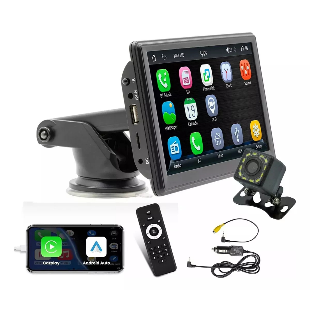 Autoestéreo Carplay Portátil 7 Central Multimídia Espelhame