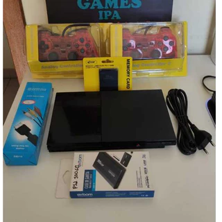 Playstation 2 Opl Com hd externo 500Gb + 150 Jogos + 2 controles