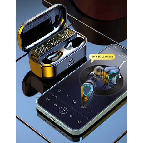 Fone de Ouvido Sem Fio Bluetooth 5.2 com Microfone, À Prova D'Água e Cancelamento de Ruído, Compatível com iPhone e iOS - TWS-G28/M10"