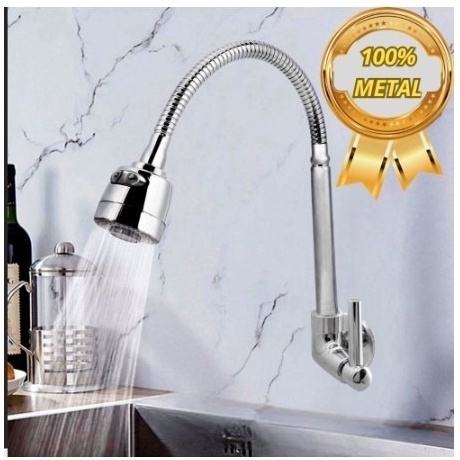Torneira de Cozinha Parede Pia Gourmet Flexível 1/4 de Volta 100% Inox~