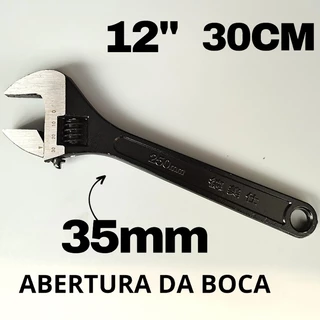 Chave Inglesa Ajustável 12 POL 300 MM Aço Carbono Cromada