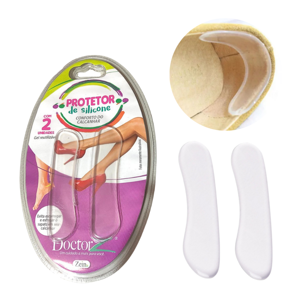 Protetor De Calcanhar De Silicone Proteção Conforto Para os Pés Contra ...