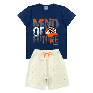 Conjunto Infantil Menino Roupa de Criança masculino Bermuda e Camiseta Atacado Barato l15