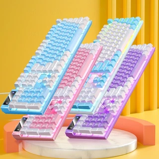 Teclado semimecânico para jogos, Luminoso De Correspondência De Cores, De Computador Com Fio, Acessórios Para De Mesa, Luz De Fundo