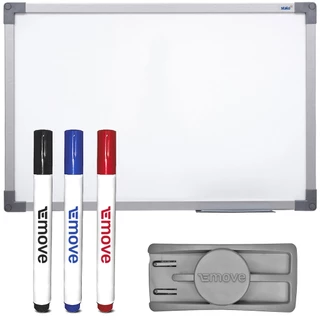 Lousa 120x90 Quadro Branco + 3 Canetas Apagador Escritório Aula Online Soft Alumínio