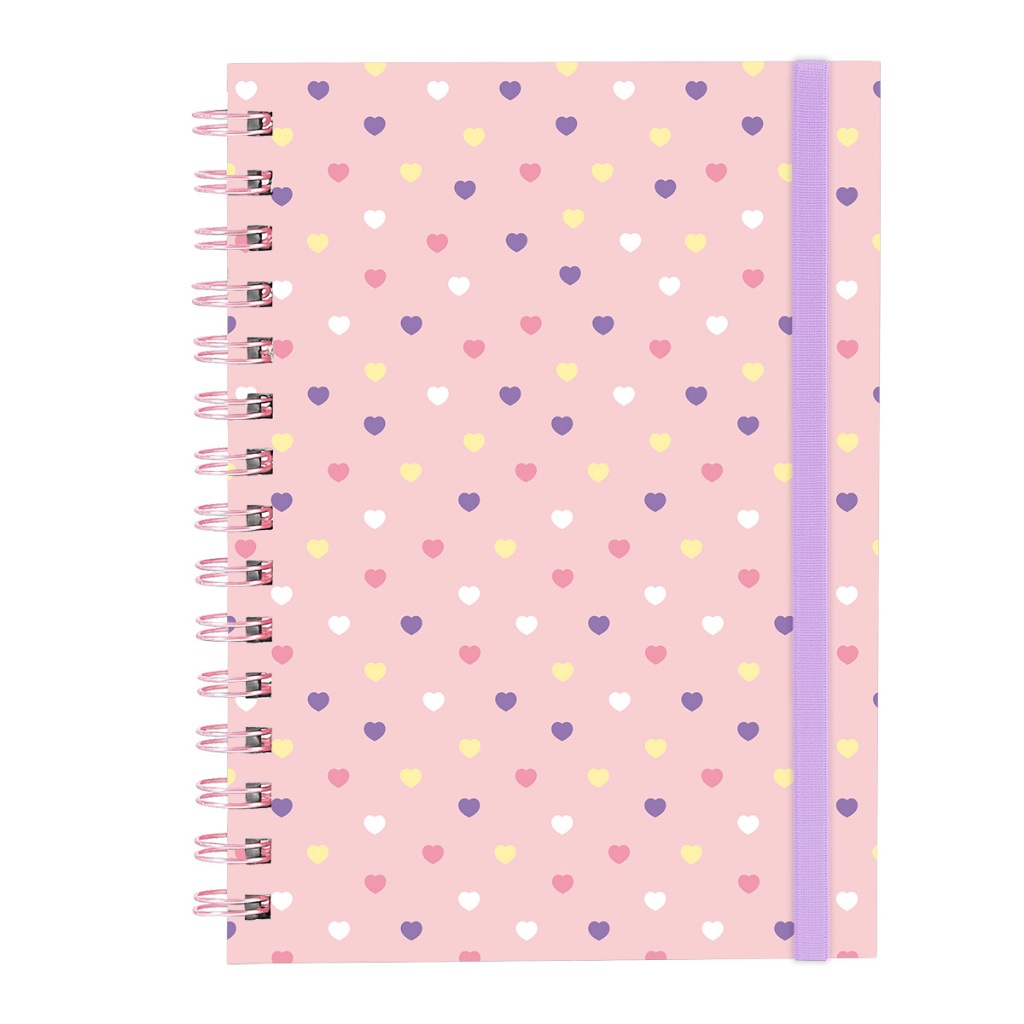 Caderno Feminino Plus Colors Sweet Corações Cores 14x20