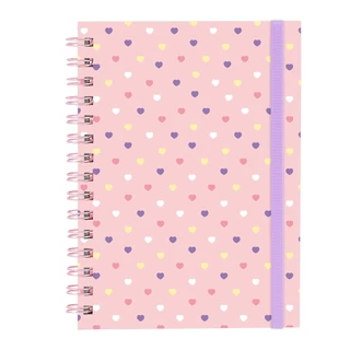 Caderno Feminino Plus Colors Sweet Corações Cores 14x20