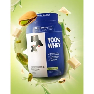 WHEY PROTEIN CONCENTRADO MAX TITANIUM 100% 900G diversos sabores NOVOS PISTACHE E OUTROS