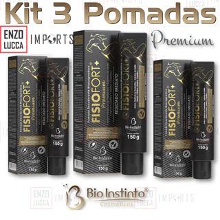 Kit 3 Pomada Fisiofort Premium Bio Instinto 150g