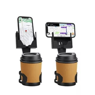 Suporte Preto Multifuncional para Telefone com Porta-Copos Portátil Para Carros Envio Imediato