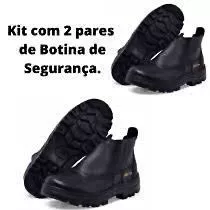 Kit 2 Pares bota de serviço sola de borracha bota de segurança oferta relampago bota de trabalho