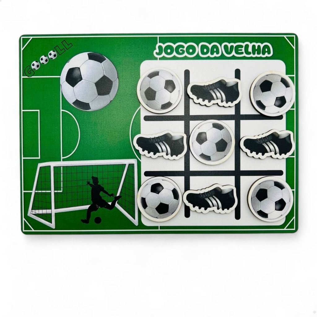 Jogo da Velha Lembrancinha Futebol 14x18cm Infantil de Mdf | Shopee Brasil
