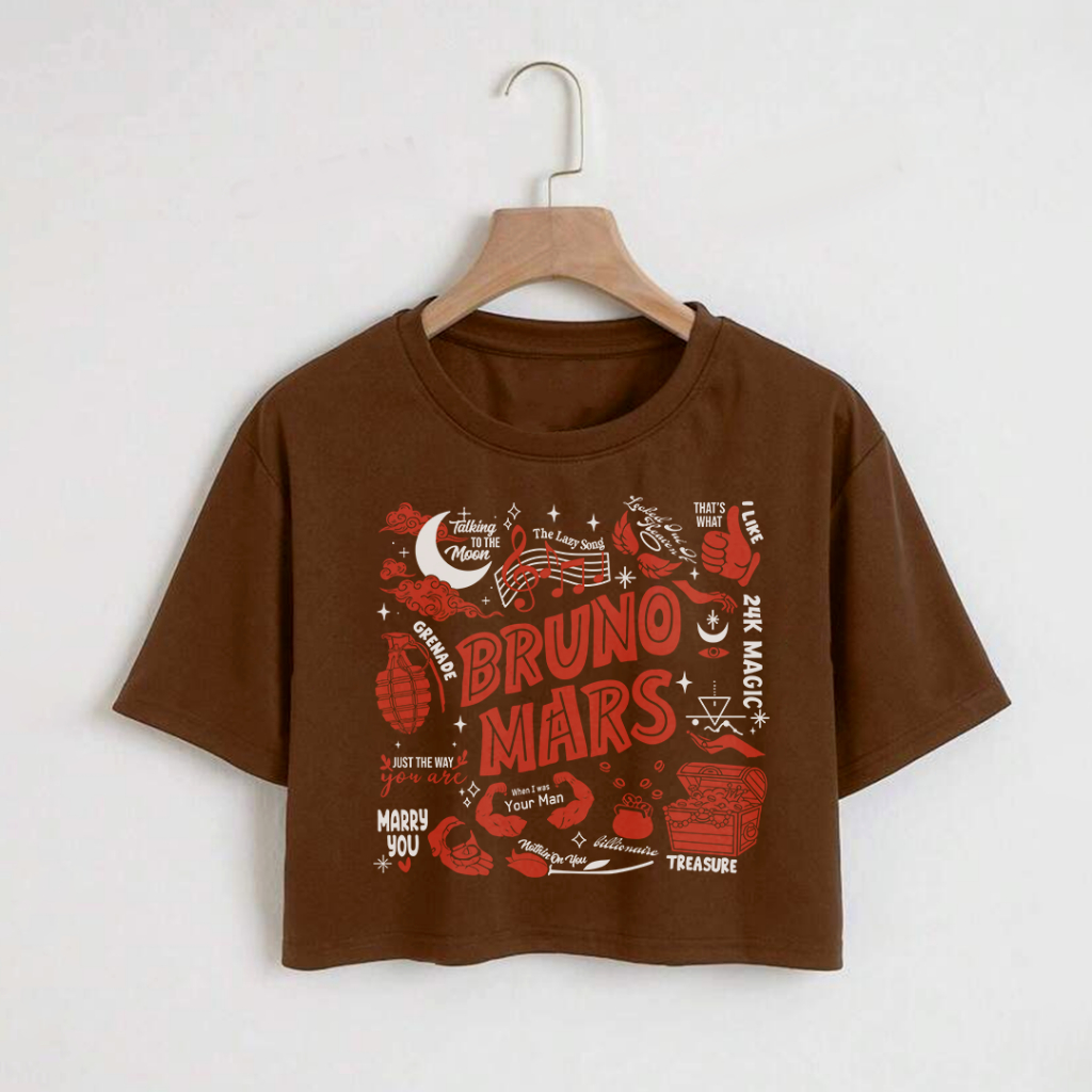 Cropped Oversized Camiseta Streetwear Bruno Mars Cantor