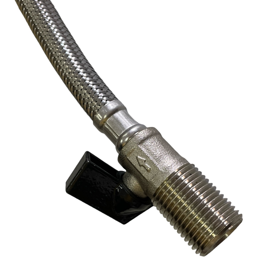 Engate Rabicho Flexível Aço Inox com Registro de vazão 1/2x40cm