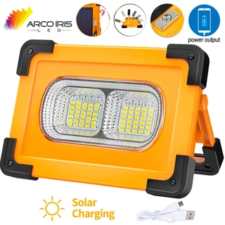 Refletor Solar Portátil Holofote Led 80w Recarregável Power Bank Multifunções Completo