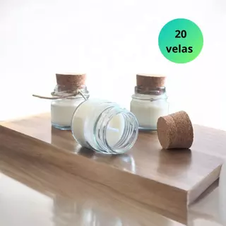 20 Mini Velas Vegana Prontas para Lembrancinhas de Casamento Batizado sem Personalização