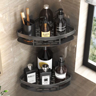 Kit Prateleiras Porta Shampoo Suporte De Banheiro/Cozinha Canto Sem Furo Top Multiuso