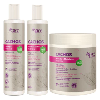 Kit Apse Shampoo + Condicionador + Ativador De Cachos Tratamento Capilar Cacheado Profissional