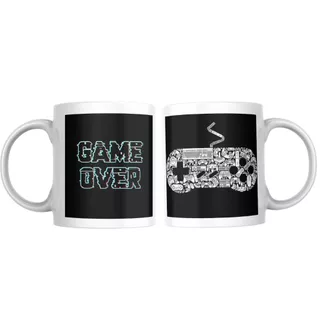 Xícara Caneca de Porcelana Personalizada Joystick Gamer Over 325ml