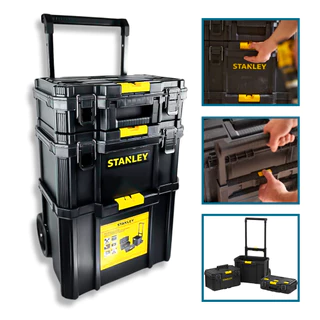 Caixa De Ferramentas Stanley 3 em 1 Quicklink Organizador Revestida De Borracha Portátil STST83319