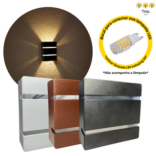 Arandela de Parede 2 Focos 2 Frisos Interna Externa Luminária de parede Muro Escada Corredor Escrit