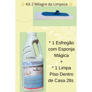 Kit 1 Esfregão Esponja Mágica + Limpa PISO Limpa TUDO Multiuso 2 litros