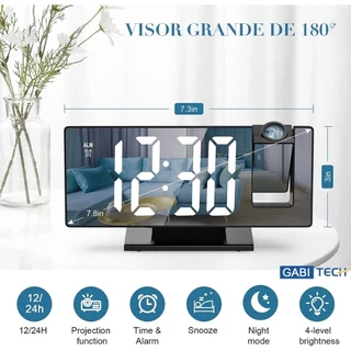 Relogio Projetor Multifuncional Despertador Alarme Temperatura Digital Tela LED De Mesa BM-R807