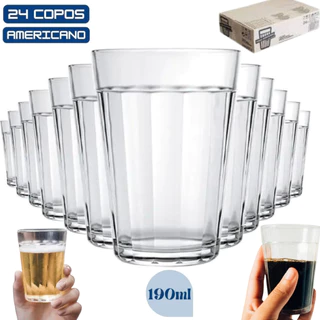 kit 12/ 24 Copos Americano de vidro 190ml nadir Bar Restaurante Boteco Cerveja café