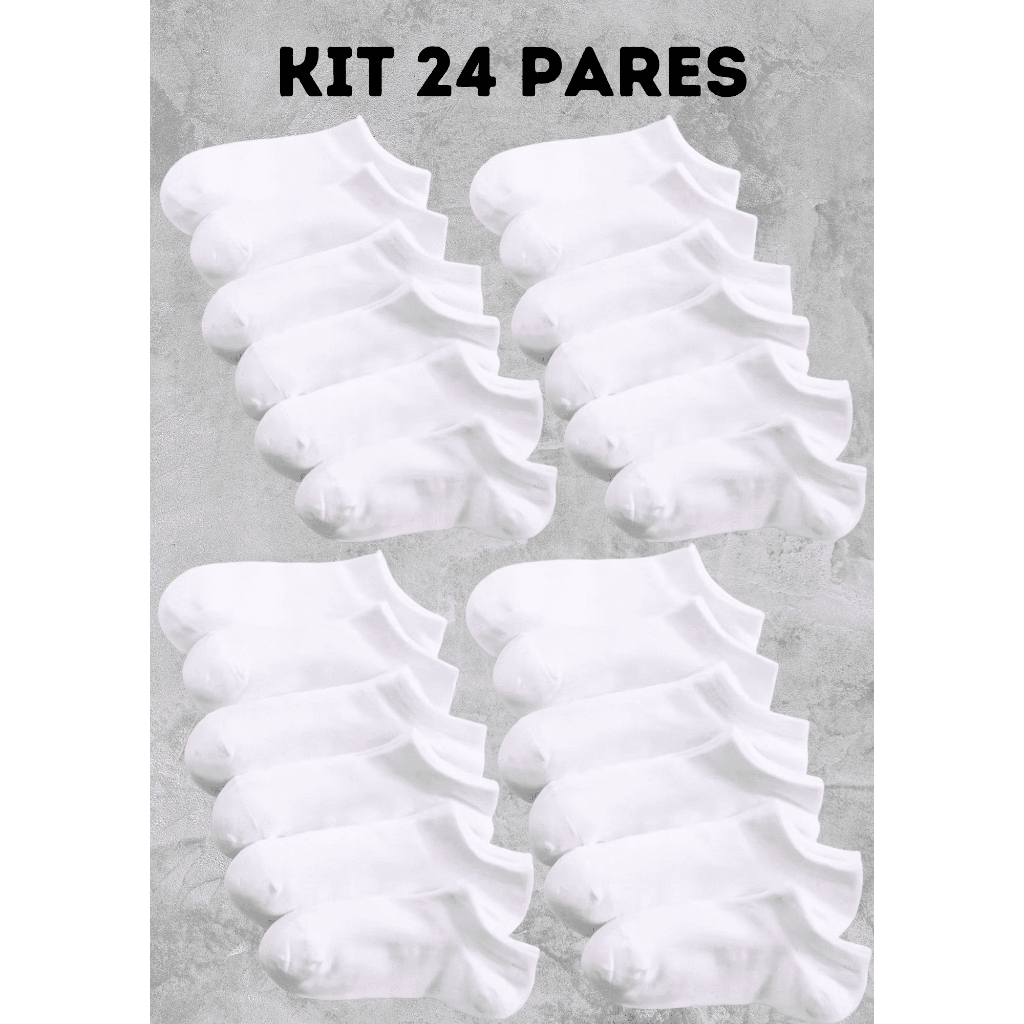 Kit Pares De Meias Soquetes Branca Shopee Brasil