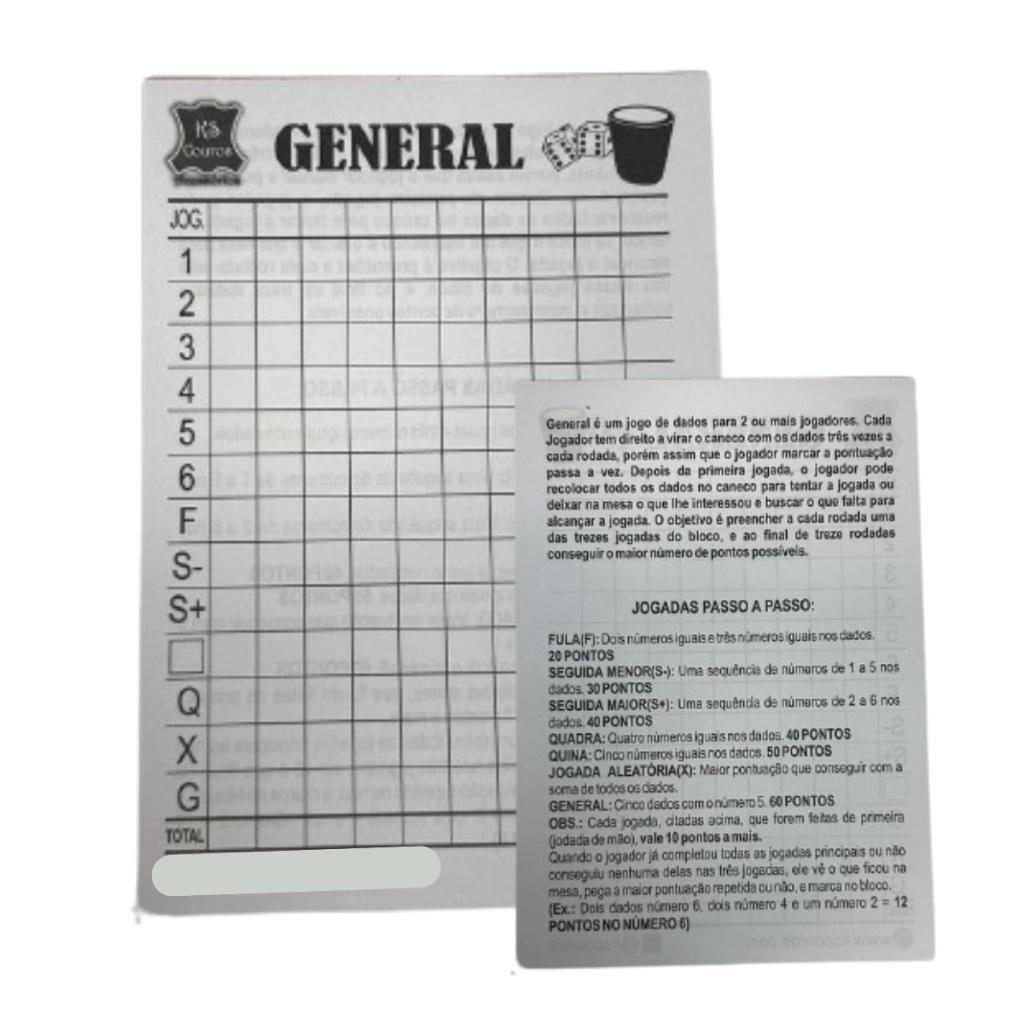 Jogo General Bloco Anotações | Shopee Brasil