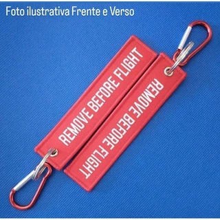 Chaveiro TAG Aviação Remove Before Flight Vermelho - Mosquetão