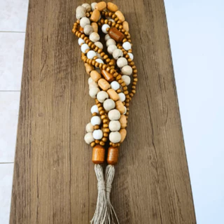 Colar de Mesa Madeira Enfeite Colar Decorativo Luxo 1,15m