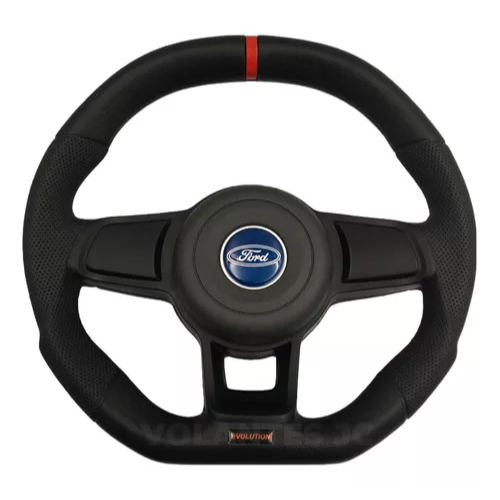 Volante Esportivo Evolution Logo Azul Ford Fiesta 2005 a 2012