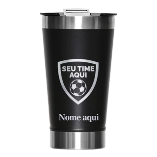 2 Copos Térmico Personalizado com Nome e Times com Tampa e Abridor.