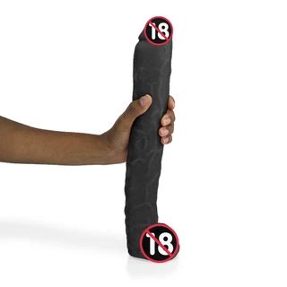 Pênis Gigante e Grosso Flexível com Escroto Negão da Picona 37 x 5cm Preto 14838