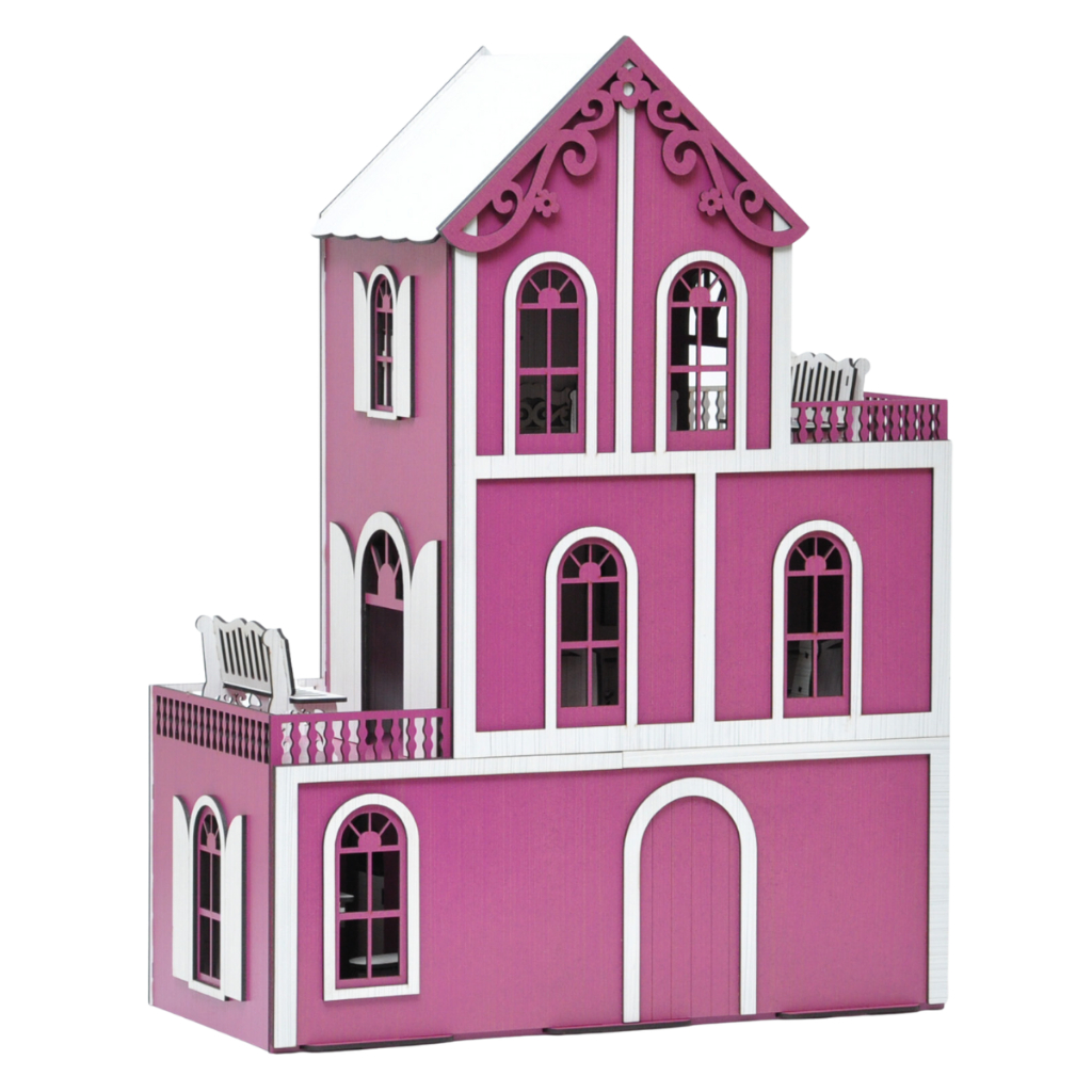 Casinha de Boneca Lol 60cm em Mdf Com 26 Móveis Miniatura Montado