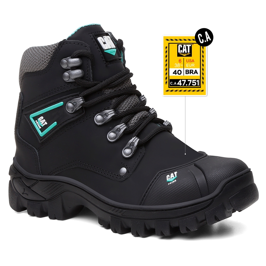 Bota Caterpillar Couro Legitimo Masculino Adventure Solado Costurado ...
