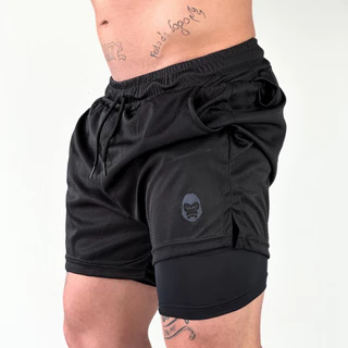 Kit 2 Shorts Kong Bermuda 2 em 1 Para Academia