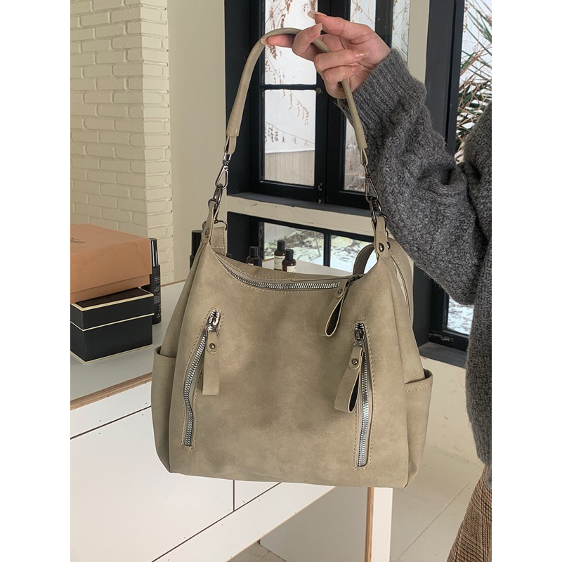 Bolsa casual camurça retrô moderna de grande capacidade