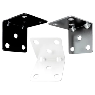 Kit 25 Cantoneira Para Moveis L de Fixação 6 Furos Zincada Branca Preta