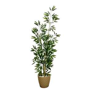 Decoração Planta Artificial Bambu da Sorte Completo